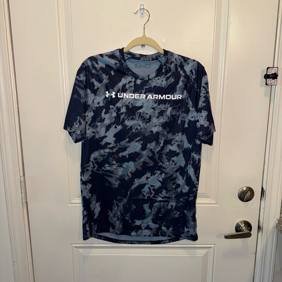 Under Armour Men's Blue and Gray Camo Tee - Picture 1 of 4